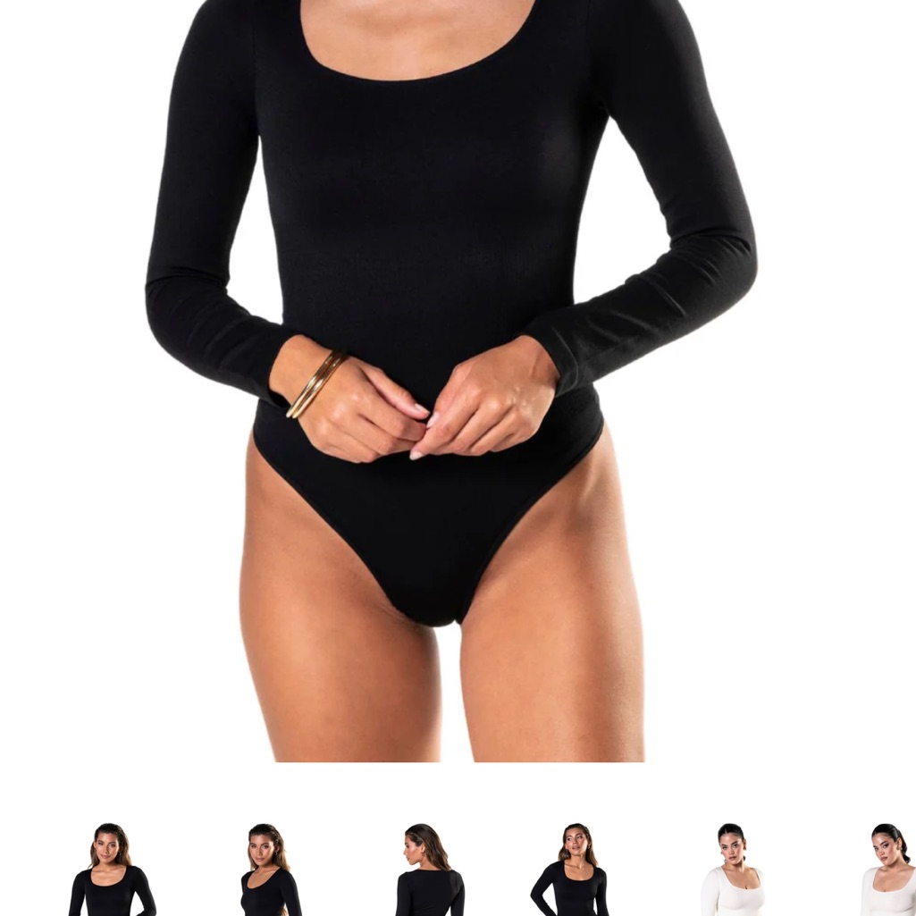 Black Fitted Bodysuit With Long Sleeves